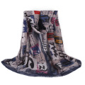 Women′s Flag Printing Spring Summer Long Woven Shawl Scaf (SW138)